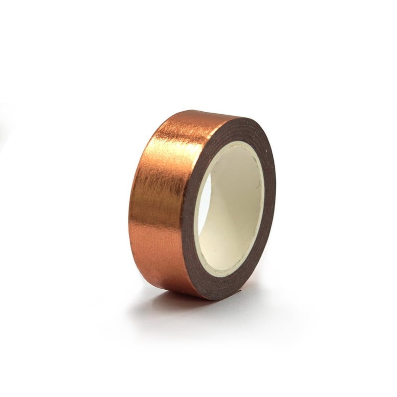 SIDAZON Copper foil washi tape for wall Decorative tape for crafts Washy-tape Mirror tape Copper strips for wall decor Copper duct tape Metallic washi tape Self Adhesive Masking Tape 0.59in x33FT (Copper) - Image 1